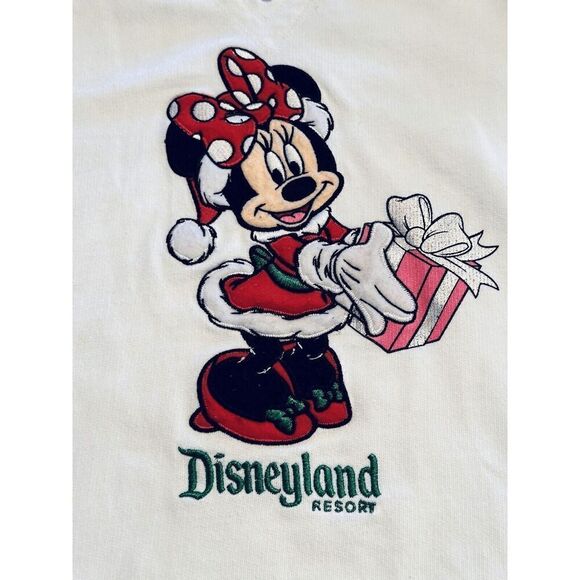 Disney World Christmas Minnie Mouse Hoodie Sweater Large Girls Fast Ship EUC - Picture 3 of 11